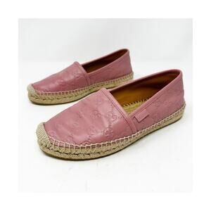 Gucci Guccissima Leather Espadrille Flats Womens Size EU 36.5